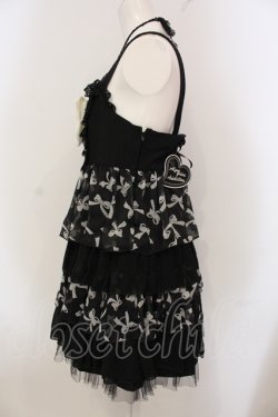 画像3: ALGONQUINS / リボン柄ティアードワンピース F ブラック O-25-05-26-122-AL-OP-OW-OS