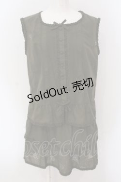 画像1: INGEBORG / カメリアリボンプリントブラウス インナーワンピース セット 4 グリーン O-25-05-26-015-LO-OP-IG-OS