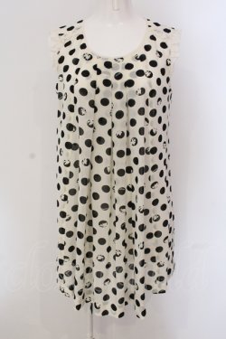 画像1: INGEBORG / ドットシフォンノースリーブチュニック 9 オフシロ×クロ O-25-05-26-009-LO-TO-IG-OS