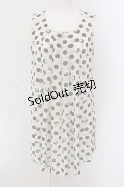 画像1: INGEBORG / ドットシフォンノースリーブチュニック 9 オフシロ×クロ O-25-05-26-009-LO-TO-IG-OS