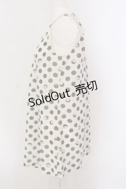 画像2: INGEBORG / ドットシフォンノースリーブチュニック 9 オフシロ×クロ O-25-05-26-009-LO-TO-IG-OS