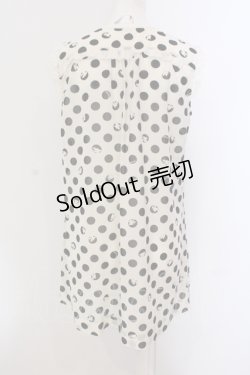 画像3: INGEBORG / ドットシフォンノースリーブチュニック 9 オフシロ×クロ O-25-05-26-009-LO-TO-IG-OS