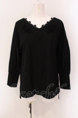 画像1: INGEBORG / ドロップショルダーゆるかわカットソー  クロ O-25-05-26-020-LO-TO-IG-OS