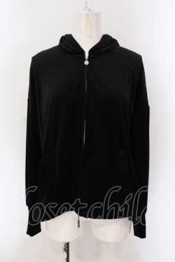 画像1: INGEBORG / フィッシュテールベロアパーカー  クロ O-25-05-26-003-LO-TO-IG-OS