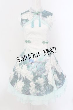 画像1: 云知百里（海外ロリィタ） / チャイナワンピース S ホワイト×ミント O-25-05-26-029-LO-OP-IG-OS