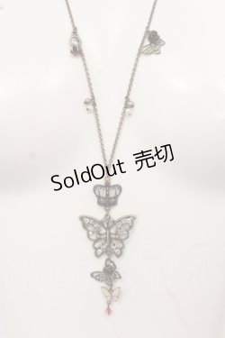 画像1: axes femme / バタフライ＆クラウンネックレス  アンティークゴールド O-25-05-27-002-AX-AC-OW-OS