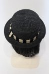 画像3: 【SALE】Dangerous nude / リボンストローハット  ブラック×アイボリー O-25-05-27-011-PU-AC-OW-ZTK007 (3)