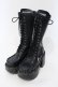 画像1: YOSUKE / レースアップ 厚底ブーツ 22.5cm ブラック×ブルー O-25-05-27-013-PU-SH-IG-OS (1)