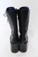 画像4: YOSUKE / レースアップ 厚底ブーツ 22.5cm ブラック×ブルー O-25-05-27-013-PU-SH-IG-OS