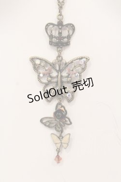 画像2: axes femme / バタフライ＆クラウンネックレス  アンティークゴールド O-25-05-27-002-AX-AC-OW-OS