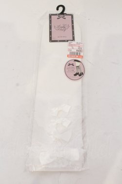 画像1: m petit by misako / TTLTHSネットリボン 23-25cm シロ O-25-05-27-015-LO-ZA-IG-OS