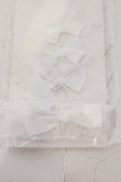 画像2: m petit by misako / TTLTHSネットリボン 23-25cm シロ O-25-05-27-015-LO-ZA-IG-OS