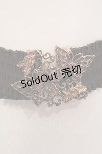 axes femme / バタフライモチーフゴムベルト  ゴールド O-25-05-27-028-AX-ZA-OW-OS