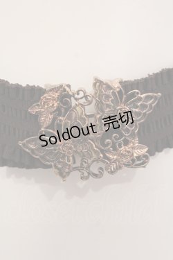 画像1: axes femme / バタフライモチーフゴムベルト  ゴールド O-25-05-27-028-AX-ZA-OW-OS