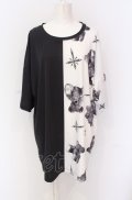 TRAVAS TOKYO / バイカラーくま半袖Tシャツ F ブラックｘホワイト O-25-05-28-004-PU-TS-YM-OS