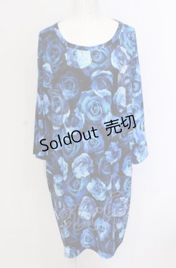 画像1: anko ROCK / 沈むように溶けていくようにTシャツ  ブルー O-25-05-28-041-PU-TO-YM-OS
