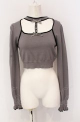 pium / レースチョーカーケープニット F グレー O-25-05-28-042-LO-TO-IG-ZY