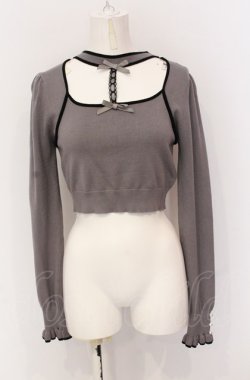 画像1: pium / レースチョーカーケープニット F グレー O-25-05-28-042-LO-TO-IG-OS