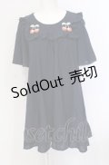 Deary / さくらんぼチェリー刺繍Aラインレース切替フリルワンピース L ネイビー O-25-05-28-043-LO-OP-IG-OS