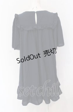 画像2: Deary / さくらんぼチェリー刺繍Aラインレース切替フリルワンピース L ネイビー O-25-05-28-043-LO-OP-IG-OS