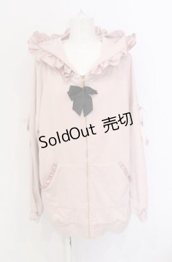 画像1: Secret Honey / ハートバックルリボンチャームパーカー  ピンク O-25-05-28-044-CA-TO-IG-OS