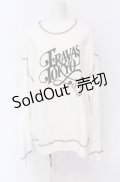 TRAVAS TOKYO / 発砲プリントオーバーステッチプルオーバー  ホワイト O-25-05-28-005-PU-TO-YM-ZY