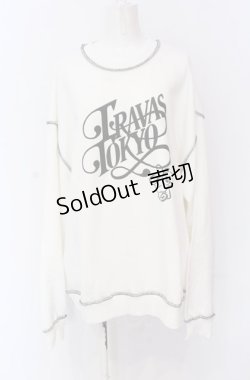 画像1: TRAVAS TOKYO / 発砲プリントオーバーステッチプルオーバー  ホワイト O-25-05-28-005-PU-TO-YM-ZY