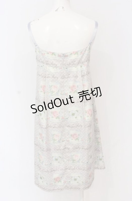画像2: 【SALE】Emily Temple cute / ティーカップノースリーブワンピース  グレー O-25-05-28-054-ET-OP-IG-ZT468 (2)
