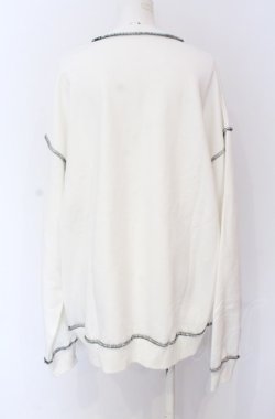 画像2: TRAVAS TOKYO / 発砲プリントオーバーステッチプルオーバー  ホワイト O-25-05-28-005-PU-TO-YM-OS