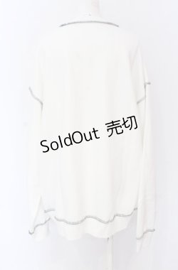 画像2: TRAVAS TOKYO / 発砲プリントオーバーステッチプルオーバー  ホワイト O-25-05-28-005-PU-TO-YM-ZY
