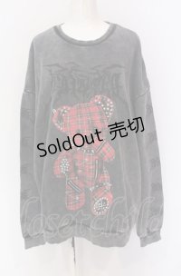 TRAVAS TOKYO / ピグメント加工くまトレーナー F グレー系 O-25-05-28-006-PU-TO-YM-OS