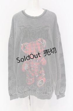 画像1: TRAVAS TOKYO / ピグメント加工くまトレーナー F グレー系 O-25-05-28-006-PU-TO-YM-OS