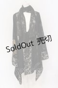 Qutie Frash / 4店舗限定着物ストールカーデ  ブラック×ゴールドプリント O-25-05-28-067-QU-JA-IG-OS