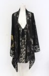 画像2: Qutie Frash / 4店舗限定着物ストールカーデ  ブラック×ゴールドプリント O-25-05-28-067-QU-JA-IG-OS (2)