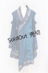 Qutie Frash / 肩あき着物カーディガン  ブルー O-25-05-28-069-QU-TO-IG-OS
