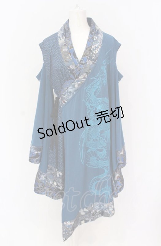 画像1: Qutie Frash / 肩あき着物カーディガン  ブルー O-25-05-28-069-QU-TO-IG-OS (1)