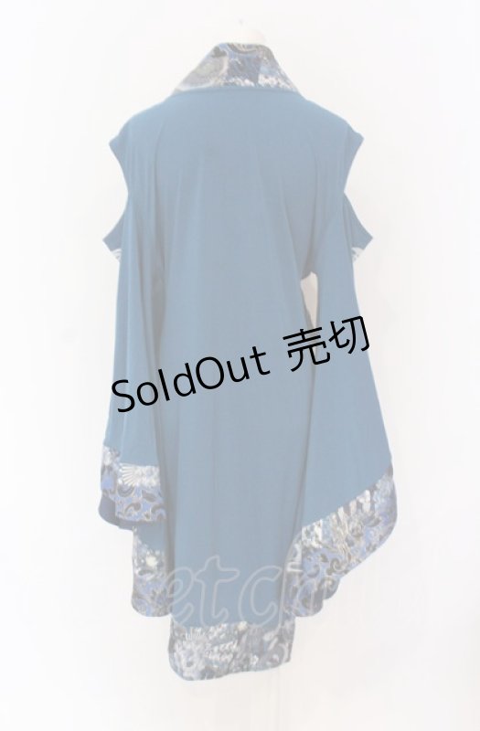 画像2: Qutie Frash / 肩あき着物カーディガン  ブルー O-25-05-28-069-QU-TO-IG-OS (2)