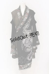 Qutie Frash / 肩あき着物カーディガン  ブラック O-25-05-28-070-QU-TO-IG-OS