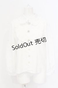 majoretty / ビジューヨークブラウス S シロ O-25-05-28-074-LO-BL-IG-OS