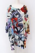 TRAVAS TOKYO / CHAOS 総柄BIG Tシャツ F マルチ O-25-05-28-008-PU-TS-YM-OS