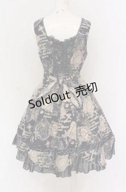 画像2: ALICE and the PIRATES / 月夜の森のグリモワール柄ジャンパースカートII型  ネイビー O-25-05-28-079-PA-OP-IG-OS