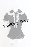 metamorphose / 王冠チュールレースブラウス・半袖  クロ×シロ O-25-05-28-080-ME-BL-IG-OS