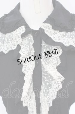画像2: metamorphose / 王冠チュールレースブラウス・半袖  クロ×シロ O-25-05-28-080-ME-BL-IG-OS