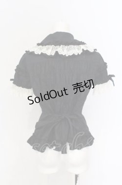 画像3: metamorphose / 王冠チュールレースブラウス・半袖  クロ×シロ O-25-05-28-080-ME-BL-IG-OS