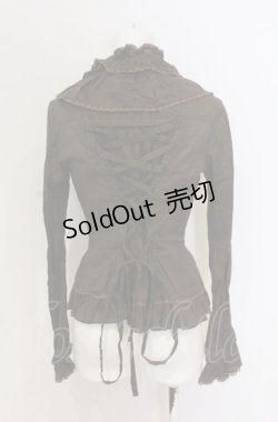 画像2: metamorphose / ドビーストライプフリルカラーブラウス  ブラウン O-25-05-28-092-ME-BL-IG-OS