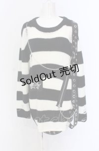 REFLEM / パンクニット F ブラックｘホワイト O-25-05-28-010-PU-TO-YM-OS
