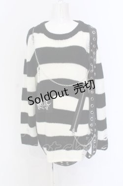 画像1: REFLEM / パンクニット F ブラックｘホワイト O-25-05-28-010-PU-TO-YM-OS