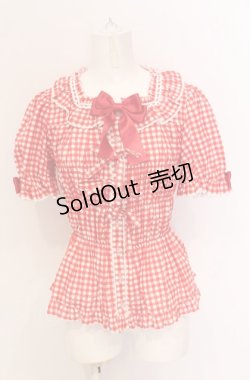 画像1: metamorphose / スクエアあきフリルブラウス(半袖) 1 アカ O-25-05-28-094-ME-BL-IG-OS