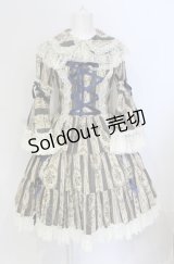 metamorphose / アンティークブーケラッパ袖ワンピース（2010）  ブルー O-25-05-28-098-ME-OP-IG-OS