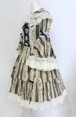 画像3: metamorphose / アンティークブーケラッパ袖ワンピース（2010）  ブルー O-25-05-28-098-ME-OP-IG-OS (3)